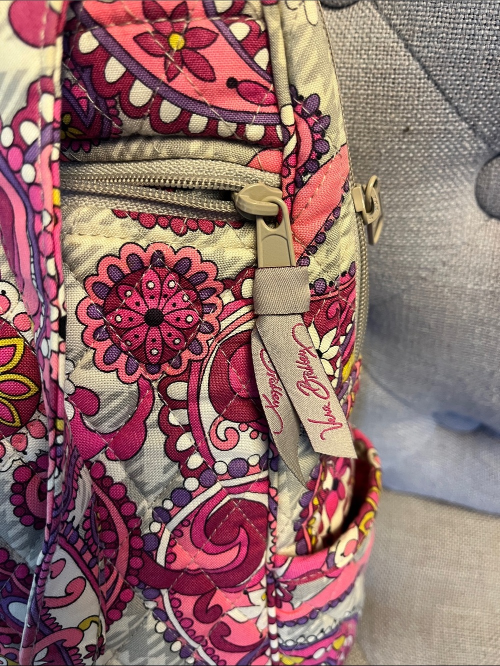 Vera Bradley YKK Pink Paisley Quilted backpack  Bag